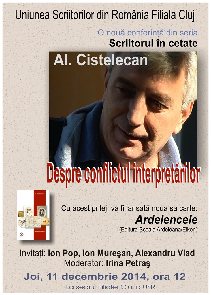 Lansarea volumului „Ardelencele” de Al. Cistelecan